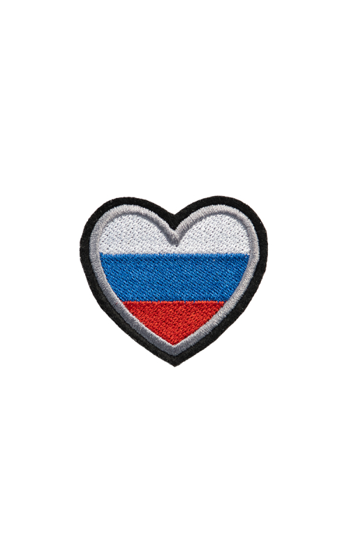 Шеврон СЕРДЦЕ ТРИКОЛОР 5,5 см фильц черный