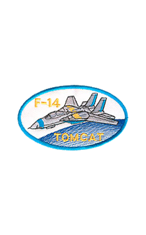 Шеврон F-14 TOMCAT овал 10х5,5 см белый