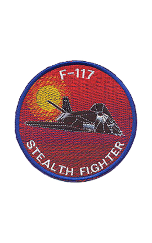 Шеврон F-117 круглый 9 см красный