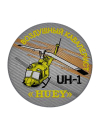Шеврон UH-1 HUEY круглый 10 см серый