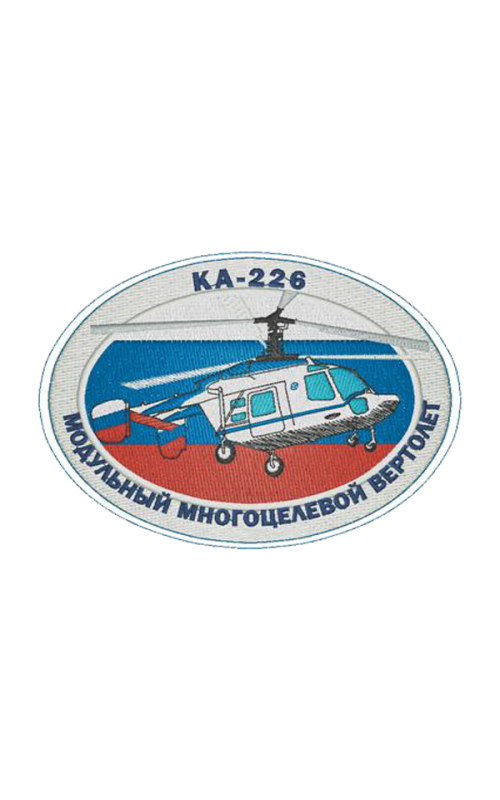 Шеврон КА-226  овал 12 х 9,1 см кордура серый