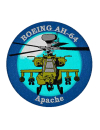 Шеврон AH-64 APACHE круглый 10 см синий