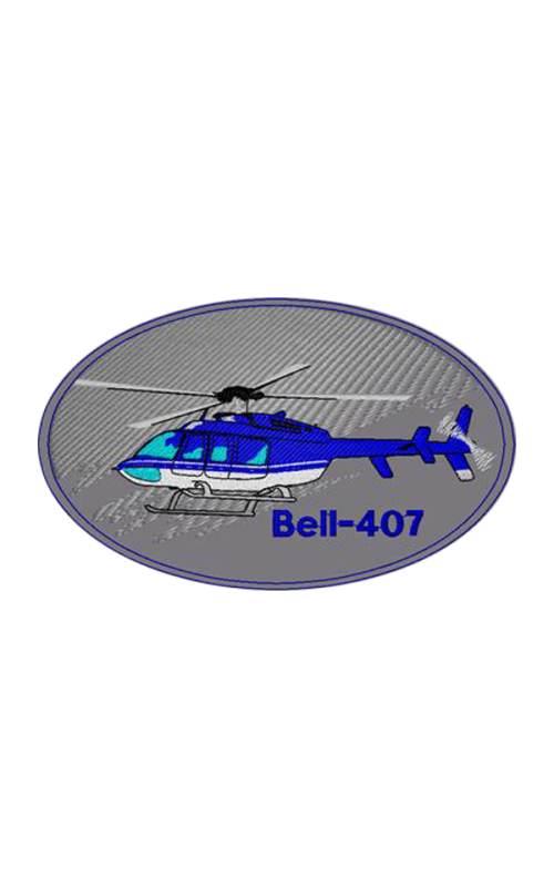 Шеврон BELL-407 овал 12,5х7,5 см серый