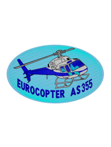 Шеврон EUROCOPTER AS355 овал 12,5х7,5 см голубой